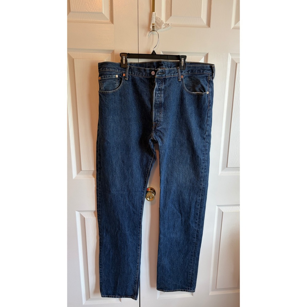 Levis 501 Original Fit Mens Jeans Dark Wash Button Fly Denim 42x38 11501-0194